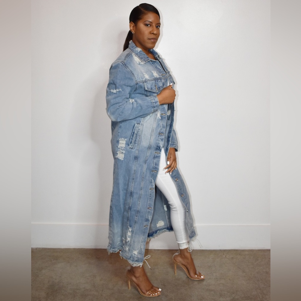Brooklyn Distressed Denim Trench